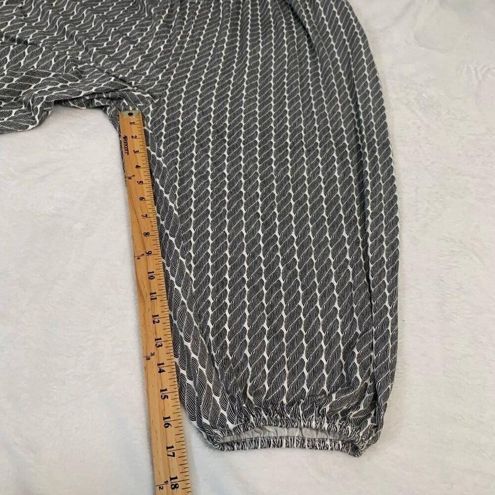 NEW Kate Quinn Jumpsuit Women L Black White Rope Print Bamboo Viscose Romper - Picture 9 of 9